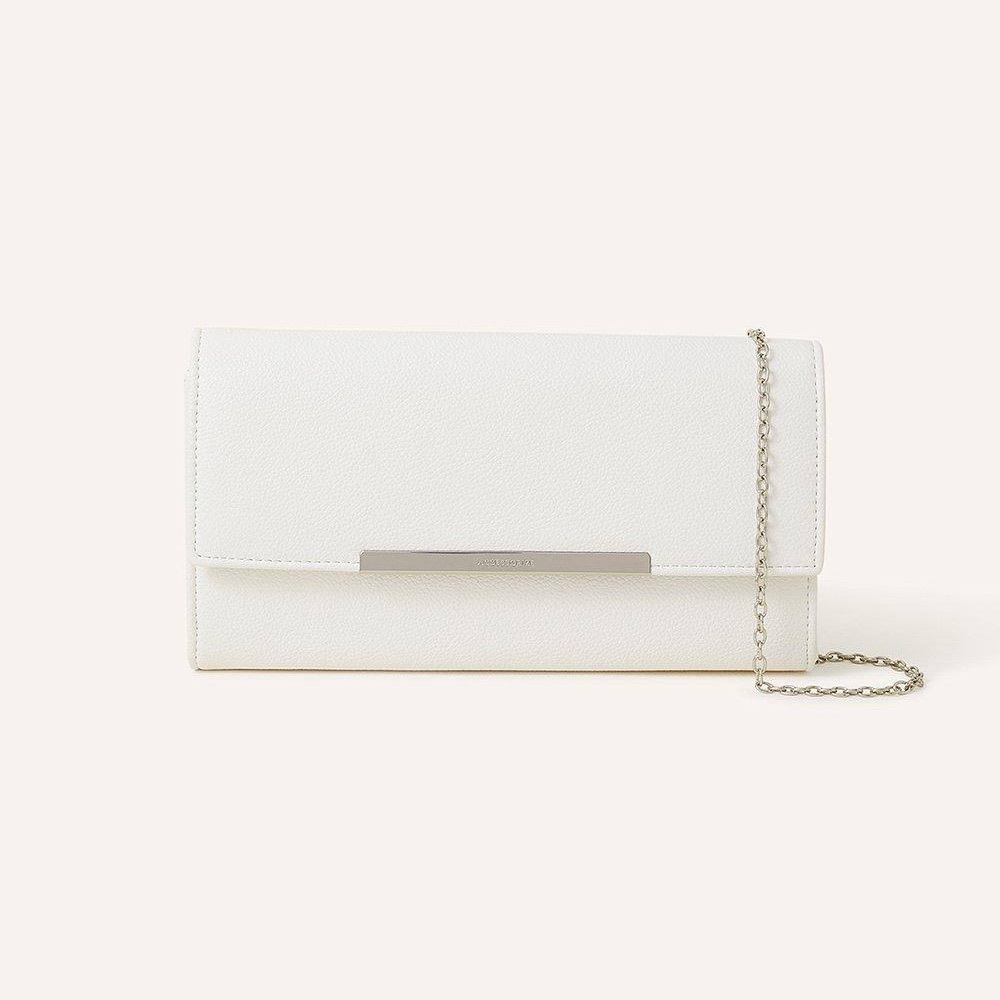 Aldo White Clean Bar Clutch Bag
